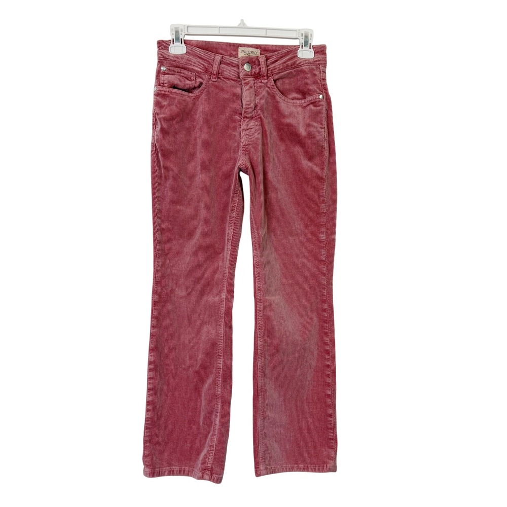 Anthropologie Pilcro Pink Corduroy Pants Women's 28 Mid Rise Cropped